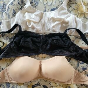 Elegant Women's Lace and Smooth Bras Set - Black, White, and Nude